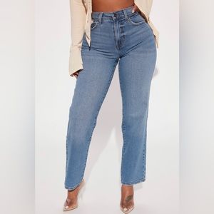 Fashion Nova 7 Jeans Straight Leg Loose Relaxed Jeans High Waisted